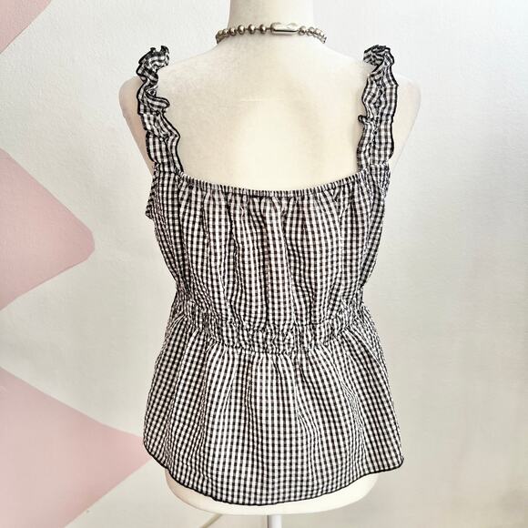 Gingham Babydoll Top, Cottagecore Coquette Retro Preppy Academia Medium - Picture 3 of 6